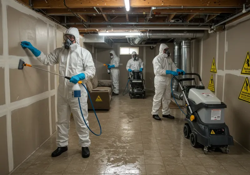 Basement Moisture Removal and Structural Drying process in Clarcona, FL